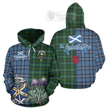 Cranstoun (Cranston) Tartan Hoodie Happy St. Andrew's Day Half Tartan Style