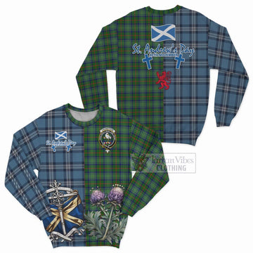 Cranstoun (Cranston) Tartan Sweatshirt Happy St. Andrew's Day Half Tartan Style