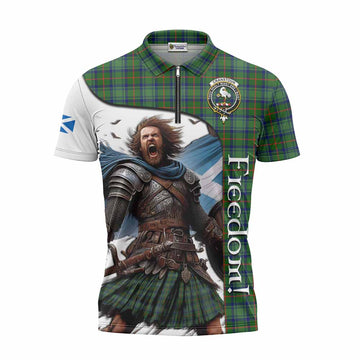 Cranstoun (Cranston) Crest Tartan Zipper Polo Shirt Inspired by the Freedom of Scottish Warrior