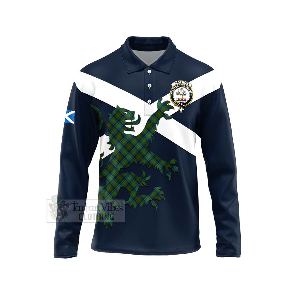 Tartan Vibes Clothing Cranstoun (Cranston) Tartan Lion Rampant Long Sleeve Polo Shirt – Proudly Display Your Heritage with Alba Gu Brath and Clan Name