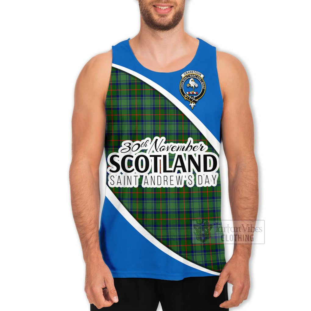 Tartan Vibes Clothing Cranstoun (Cranston) Family Crest Tartan Men's Tank Top Celebrate Saint Andrew's Day in Style