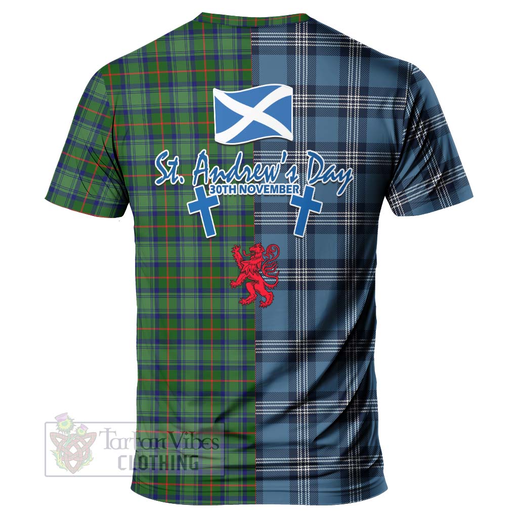 Tartan Vibes Clothing Cranstoun (Cranston) Tartan T-Shirt Happy St. Andrew's Day Half Tartan Style