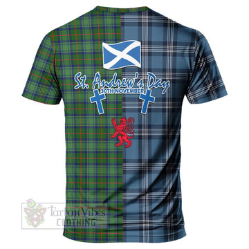 Cranstoun (Cranston) Tartan T-Shirt Happy St. Andrew's Day Half Tartan Style