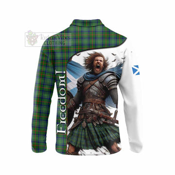 Cranstoun (Cranston) Crest Tartan Long Sleeve Polo Shirt Inspired by the Freedom of Scottish Warrior