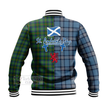 Cranstoun (Cranston) Tartan Baseball Jacket Happy St. Andrew's Day Half Tartan Style