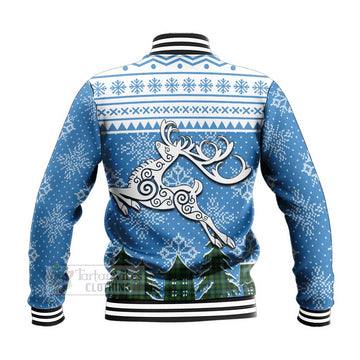 Cranstoun (Cranston) Clan Christmas Baseball Jacket Celtic Reindeer Style