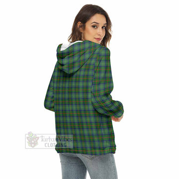 Cranstoun (Cranston) Tartan Crest Women's Borg  Half Zip Fleece Hoodie