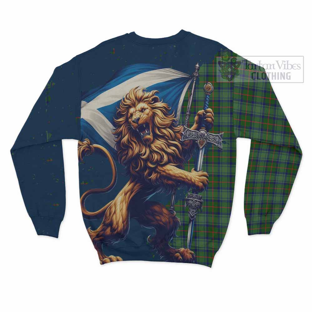 Tartan Vibes Clothing Cranstoun (Cranston) Tartan Family Crest Sweatshirt with Scottish Majestic Lion