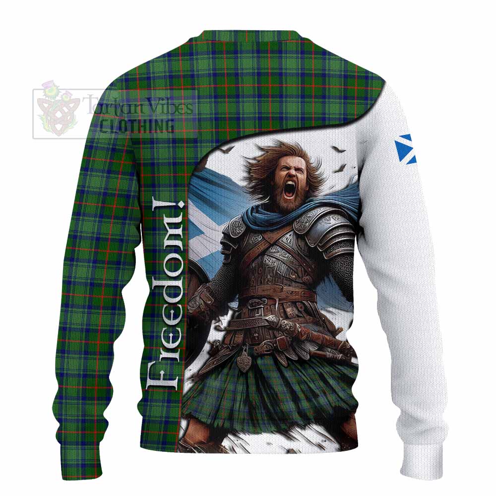 Tartan Vibes Clothing Cranstoun (Cranston) Crest Tartan Knitted Sweater Inspired by the Freedom of Scottish Warrior