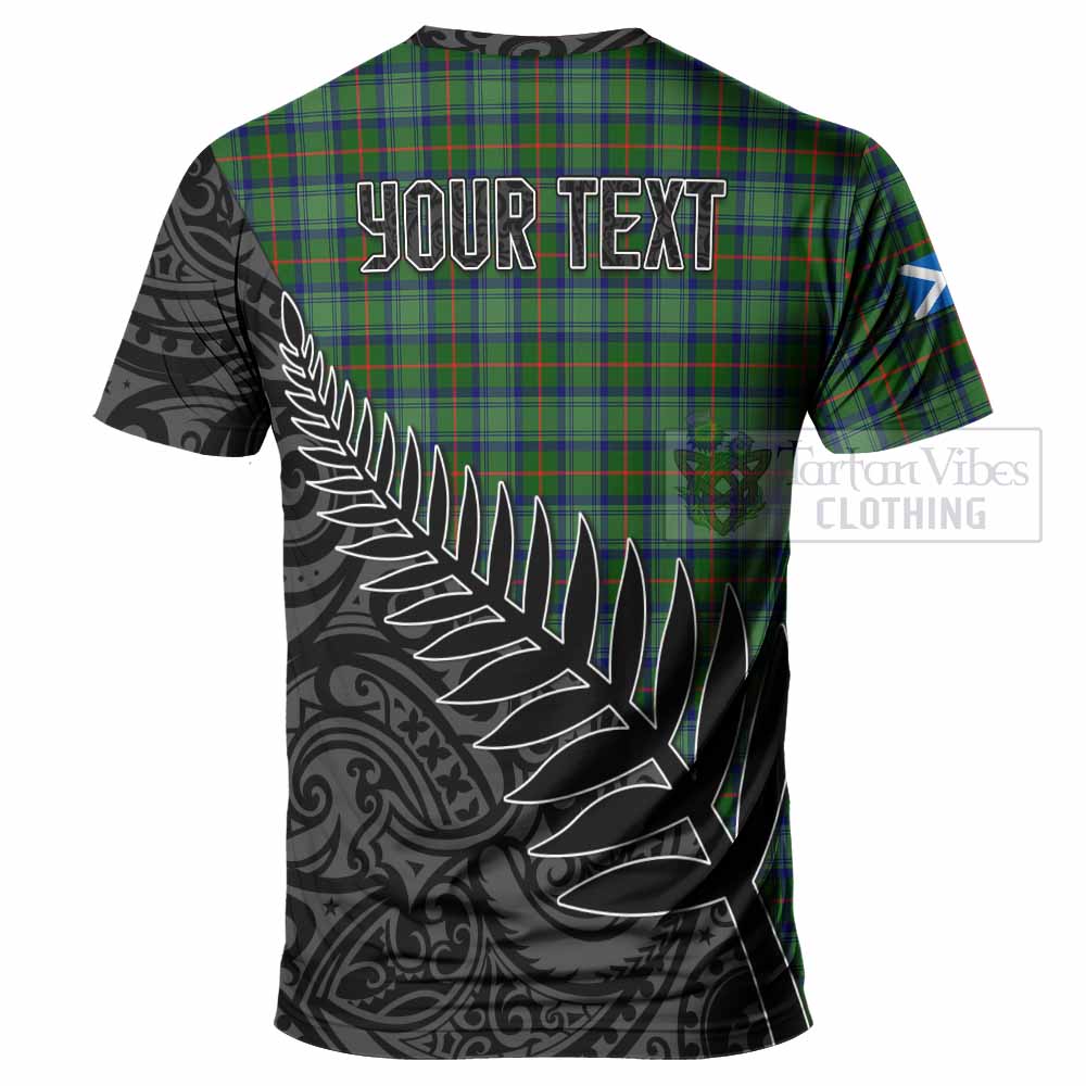 Tartan Vibes Clothing Cranstoun (Cranston) Crest Tartan T-Shirt with New Zealand Silver Fern Half Style