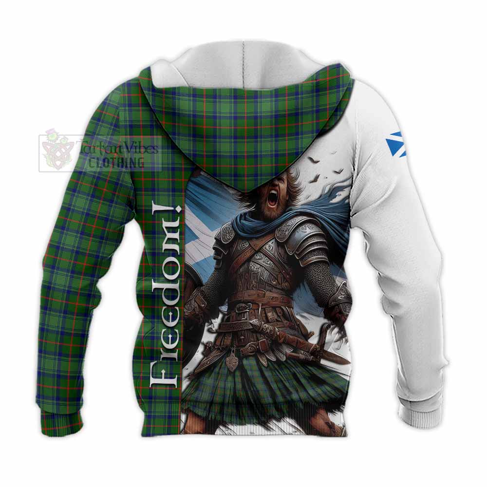 Tartan Vibes Clothing Cranstoun (Cranston) Crest Tartan Knitted Hoodie Inspired by the Freedom of Scottish Warrior