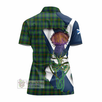 Cranstoun (Cranston) Tartan Family Crest Women's Polo Shirt Scottish Thistle Celtic Inspired - Tartan Vibes Clothing