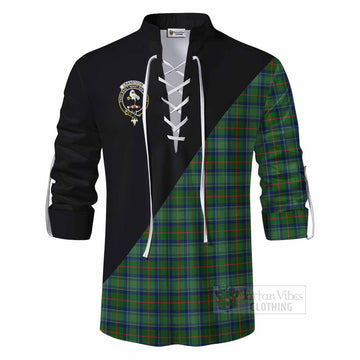 Cranstoun (Cranston) Tartan Ghillie Kilt Shirt with Family Crest and Military Logo Style