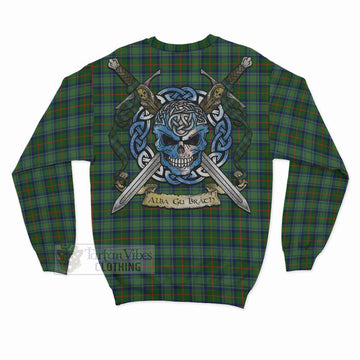 Cranstoun (Cranston) Tartan Sweatshirt with Family Crest Celtic Skull Style