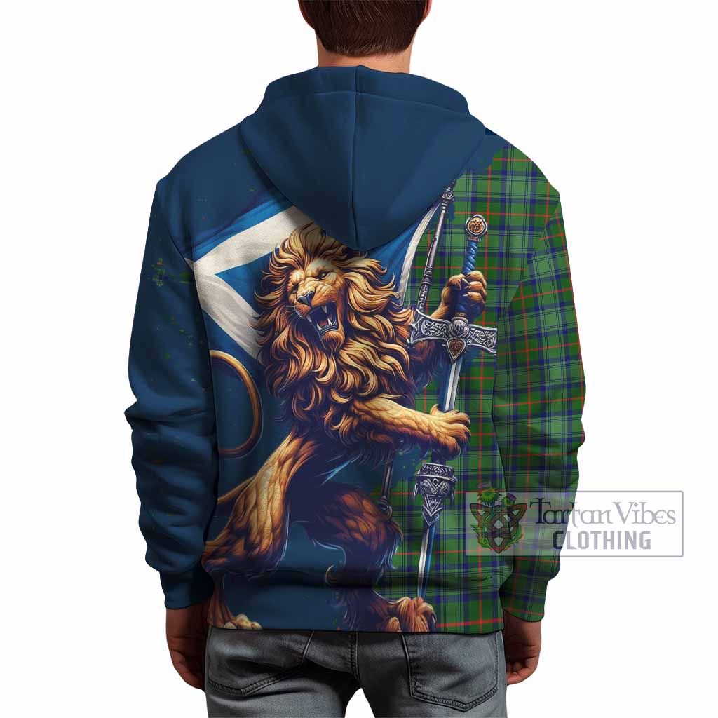 Cranstoun (Cranston) Tartan Family Crest Hoodie with Scottish Majestic Lion