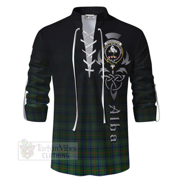 Cranstoun (Cranston) Tartan Ghillie Kilt Shirt Featuring Alba Gu Brath Family Crest Celtic Inspired