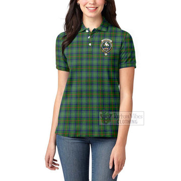 Cranstoun (Cranston) Tartan Women's Polo Shirt with Family Crest Celtic Skull Style