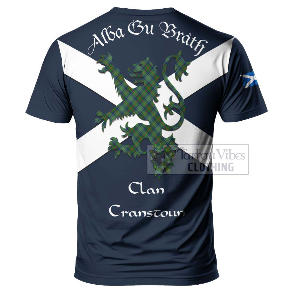 Tartan Vibes Clothing Cranstoun (Cranston) Tartan Lion Rampant T-Shirt – Proudly Display Your Heritage with Alba Gu Brath and Clan Name