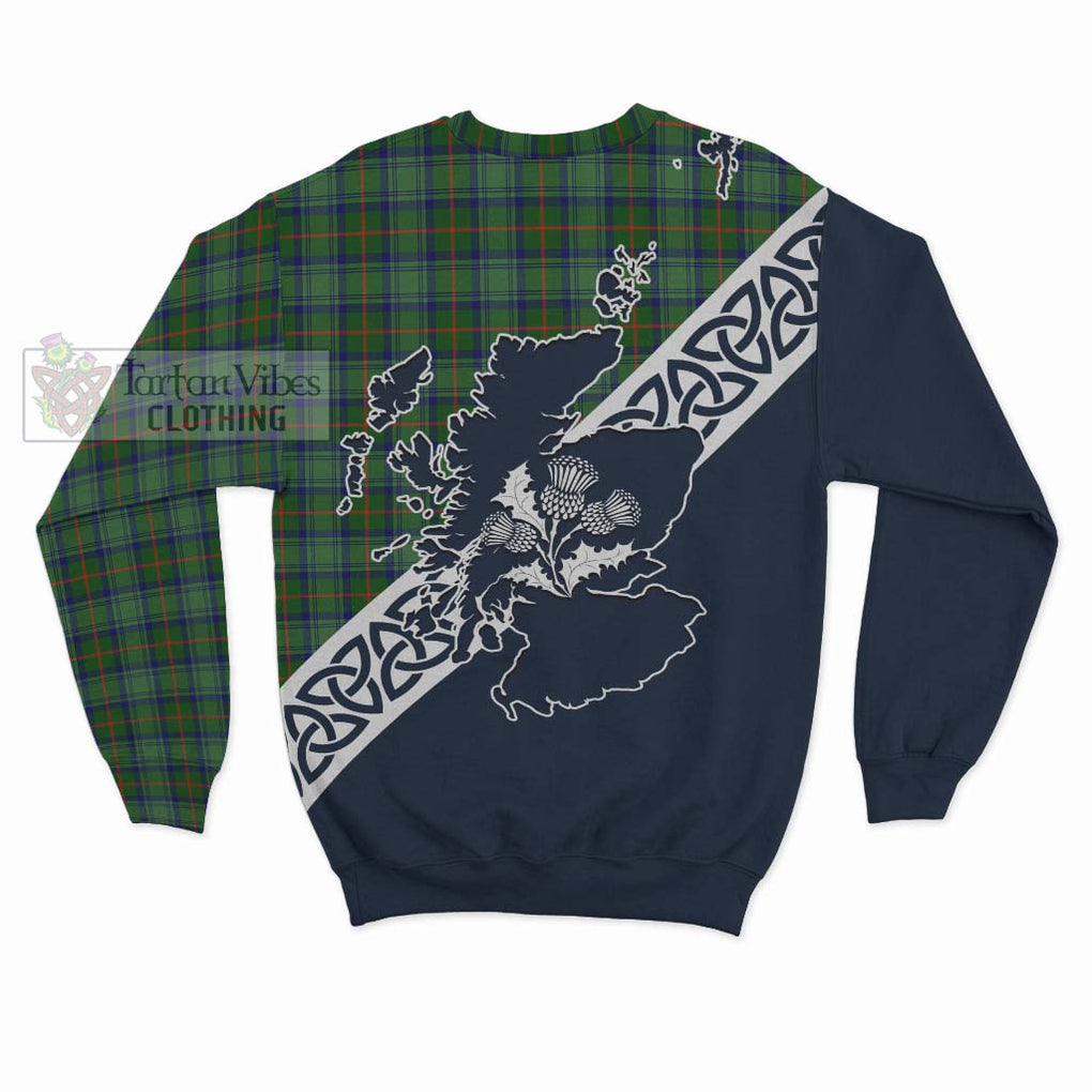 Tartan Vibes Clothing Cranstoun (Cranston) Tartan Sweatshirt Featuring Thistle and Scotland Map