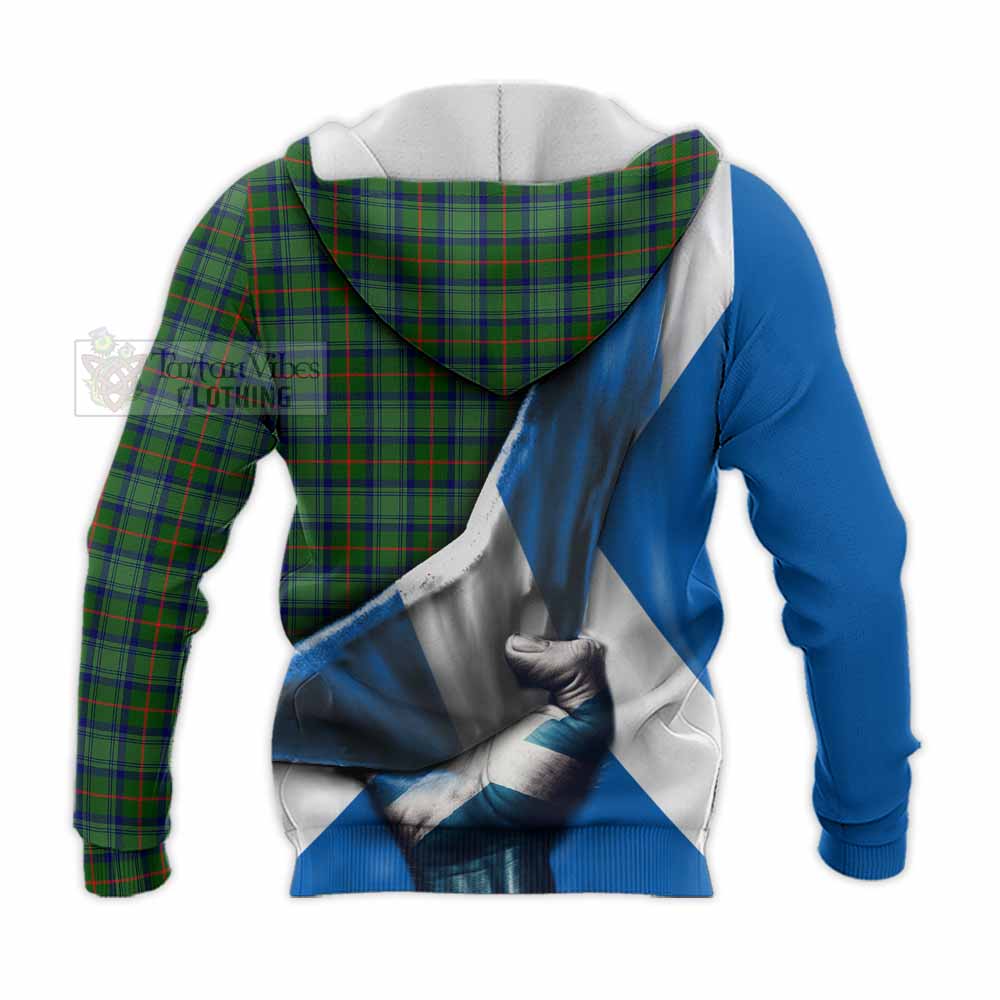 Tartan Vibes Clothing Cranstoun (Cranston) Tartan Knitted Hoodie with Family Crest Scotland Patriotic Style