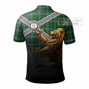 Cranstoun (Cranston) Crest Tartan Polo Shirt with Golden Lion Emblem Celtic Style - Tartan Vibes Clothing