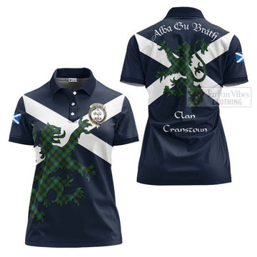 Cranstoun (Cranston) Tartan Lion Rampant Women's Polo Shirt Proudly Display Your Heritage with Alba Gu Brath and Clan Name