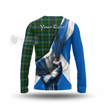 Cranstoun (Cranston) Tartan Long Sleeve T-Shirt with Family Crest Scotland Patriotic Style