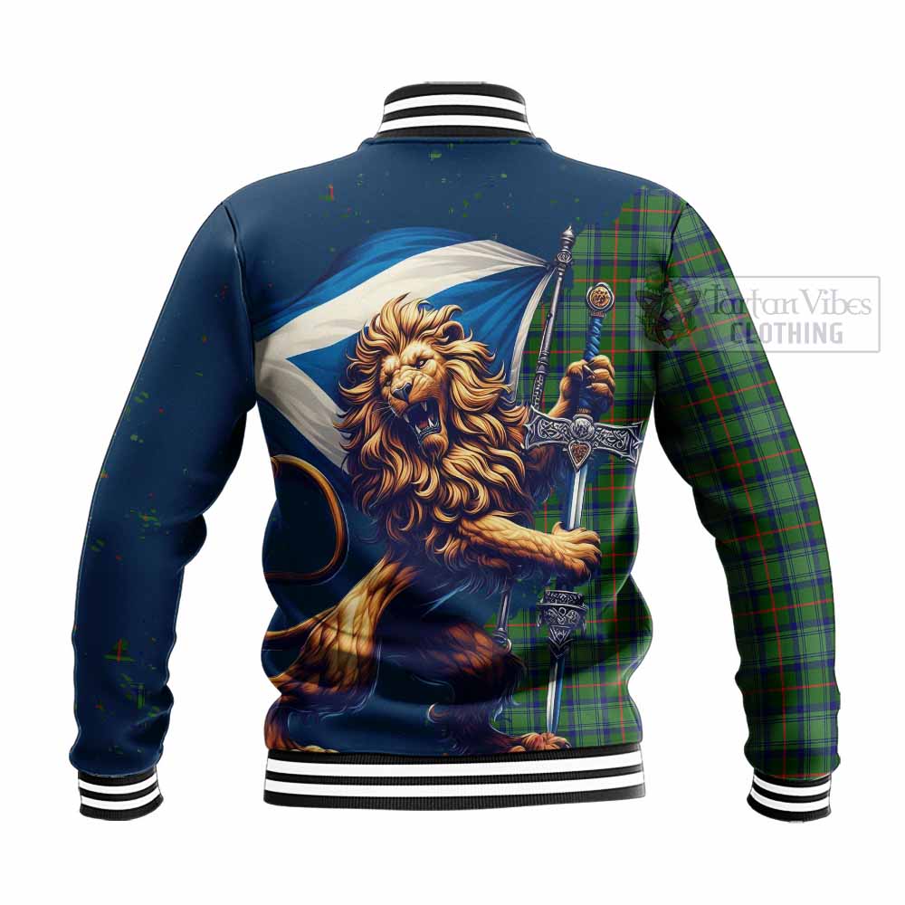 Tartan Vibes Clothing Cranstoun (Cranston) Tartan Family Crest Baseball Jacket with Scottish Majestic Lion