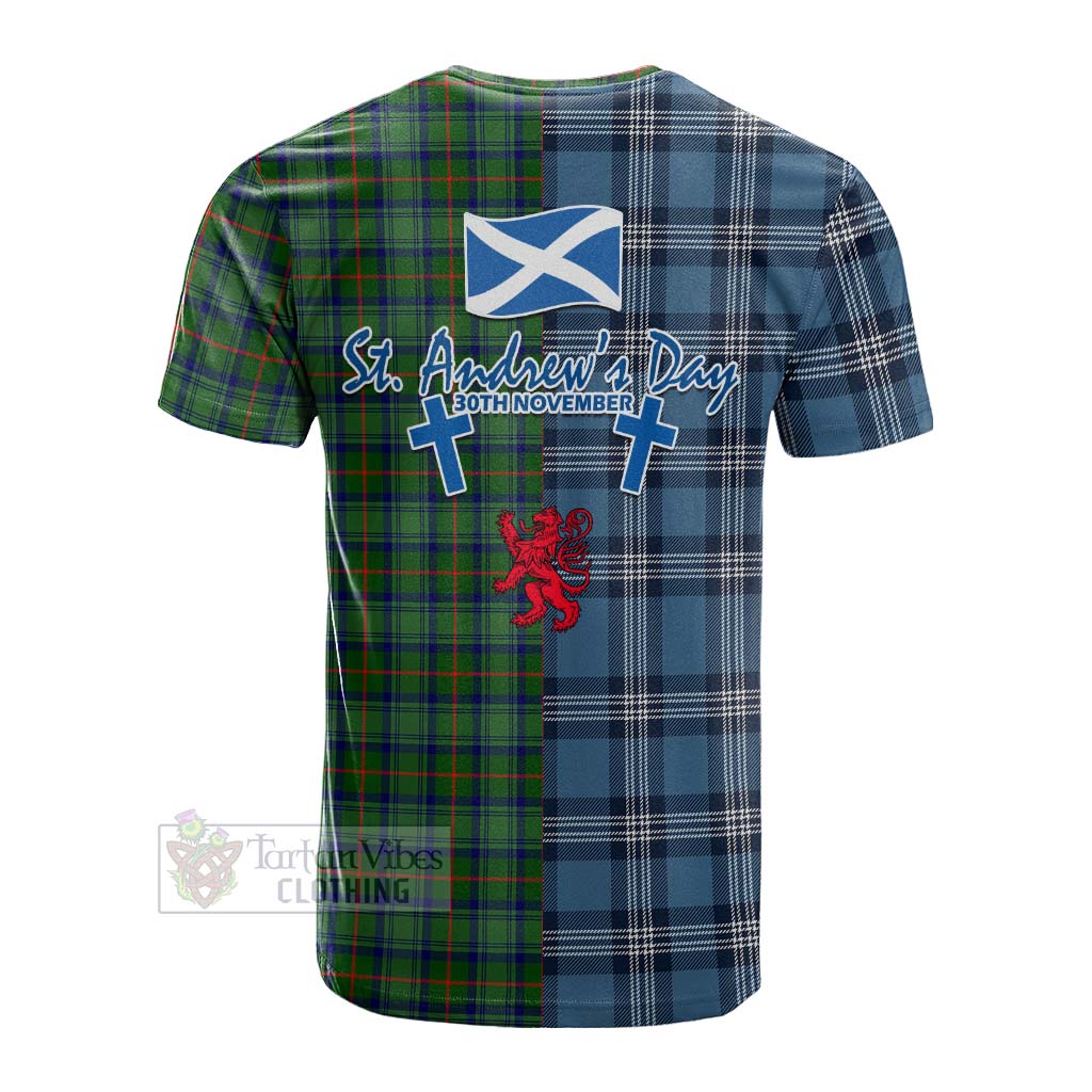 Tartan Vibes Clothing Cranstoun (Cranston) Tartan Cotton T-shirt Happy St. Andrew's Day Half Tartan Style