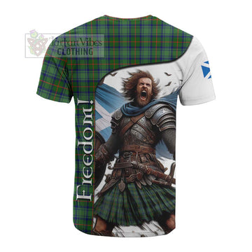 Cranstoun (Cranston) Crest Tartan Cotton T-shirt Inspired by the Freedom of Scottish Warrior