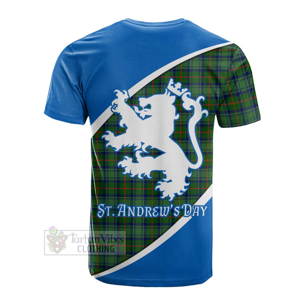 Tartan Vibes Clothing Cranstoun (Cranston) Family Crest Tartan Cotton T-shirt Celebrate Saint Andrew's Day in Style