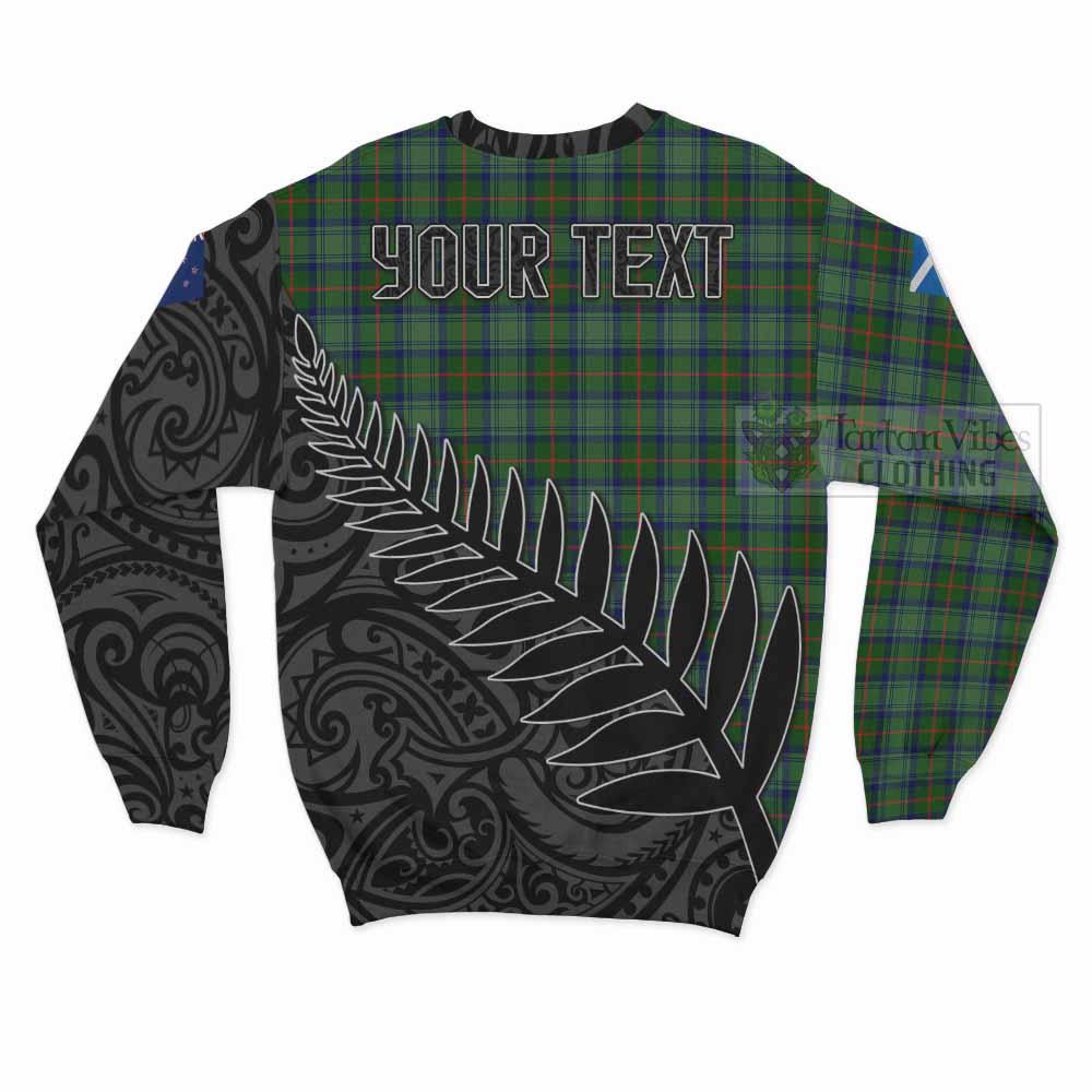 Tartan Vibes Clothing Cranstoun (Cranston) Crest Tartan Sweatshirt with New Zealand Silver Fern Half Style