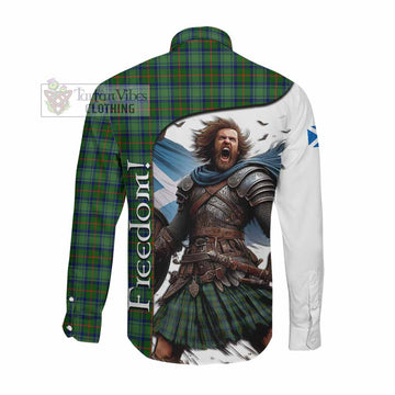 Cranstoun (Cranston) Crest Tartan Long Sleeve Button Shirt Inspired by the Freedom of Scottish Warrior