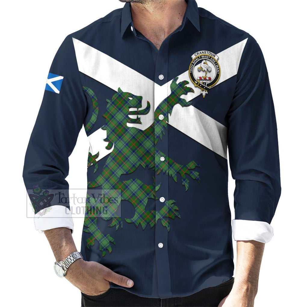 Tartan Vibes Clothing Cranstoun (Cranston) Tartan Lion Rampant Long Sleeve Button Shirt – Proudly Display Your Heritage with Alba Gu Brath and Clan Name