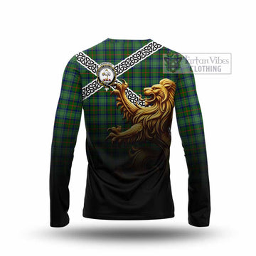 Cranstoun (Cranston) Crest Tartan Long Sleeve T-Shirt with Golden Lion Emblem Celtic Style - Tartan Vibes Clothing