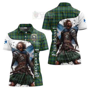 Cranstoun (Cranston) Crest Tartan Women's Polo Shirt Inspired by the Freedom of Scottish Warrior