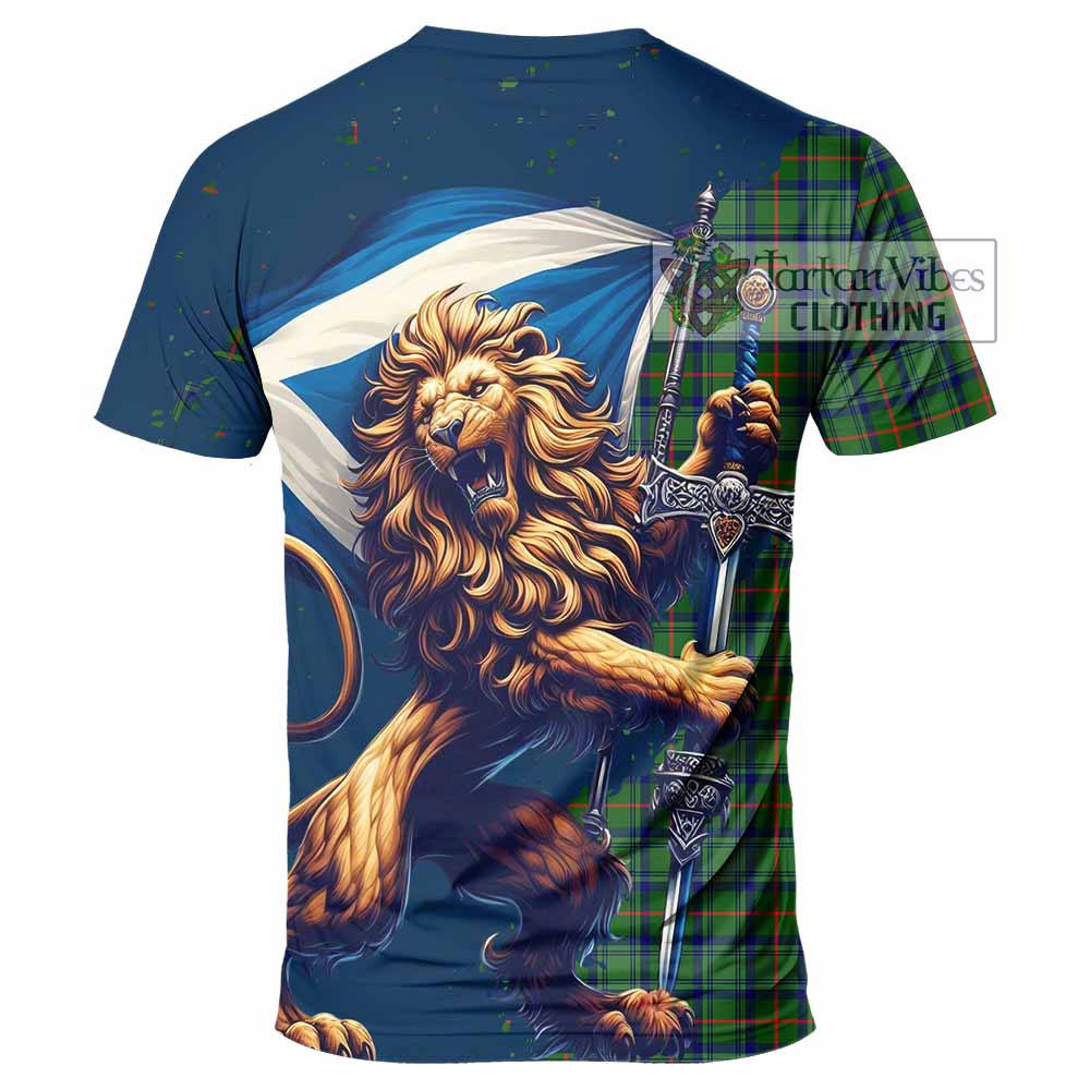 Tartan Vibes Clothing Cranstoun (Cranston) Tartan Family Crest T-Shirt with Scottish Majestic Lion