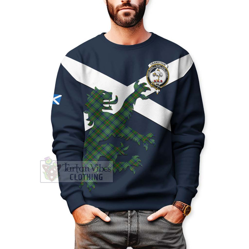 Tartan Vibes Clothing Cranstoun (Cranston) Tartan Lion Rampant Sweatshirt – Proudly Display Your Heritage with Alba Gu Brath and Clan Name