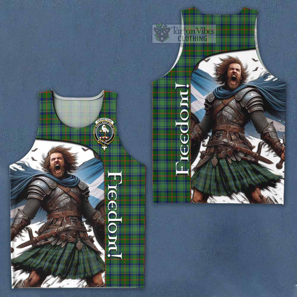 Tartan Vibes Clothing Cranstoun (Cranston) Crest Tartan Men's Tank Top Inspired by the Freedom of Scottish Warrior