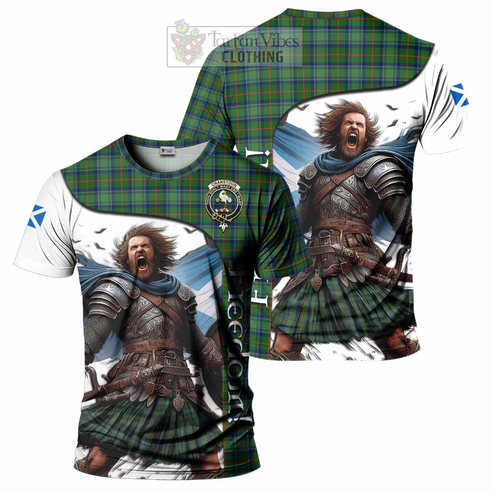 Cranstoun (Cranston) Crest Tartan T-Shirt Inspired by the Freedom of Scottish Warrior