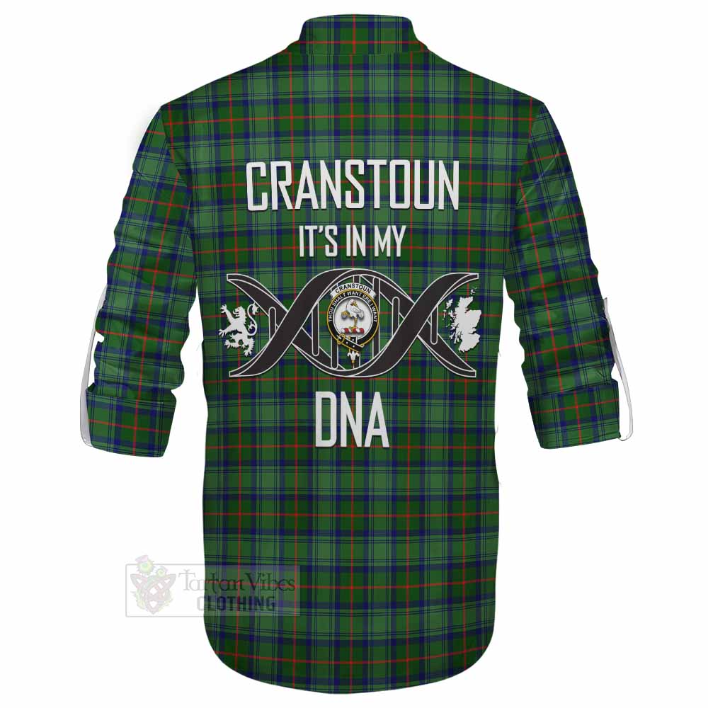 Tartan Vibes Clothing Cranstoun (Cranston) Tartan Ghillie Kilt Shirt with Family Crest DNA In Me Style