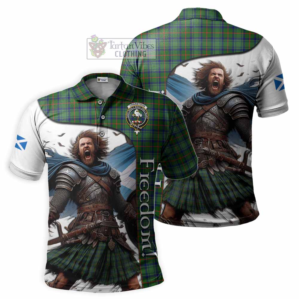 Tartan Vibes Clothing Cranstoun (Cranston) Crest Tartan Polo Shirt Inspired by the Freedom of Scottish Warrior