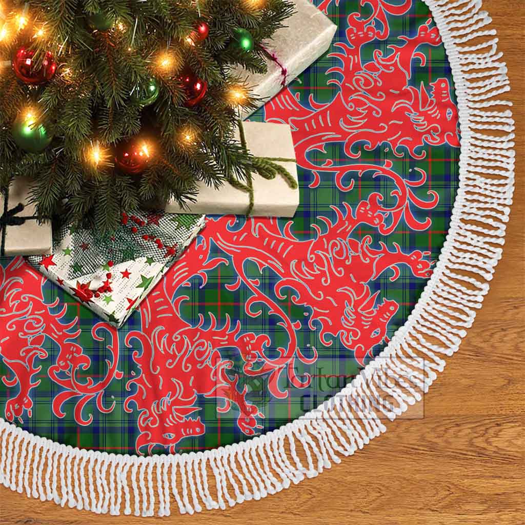 Tartan Vibes Clothing Cranstoun (Cranston) Tartan Christmas Tree Skirt Lion Rampant Style