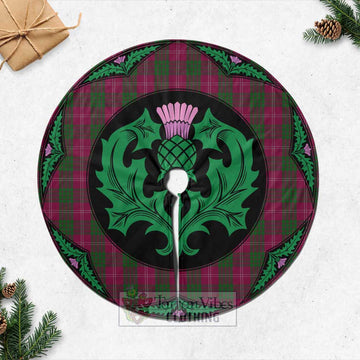 Crawford Tartan Christmas Tree Skirt Scottish Thistle Style