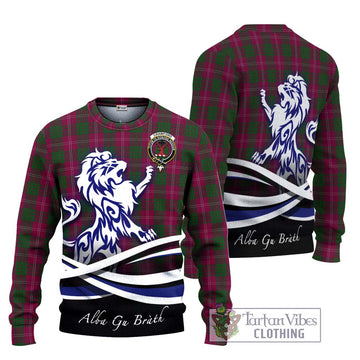 Crawford Tartan Knitted Sweater with Alba Gu Brath Regal Lion Emblem