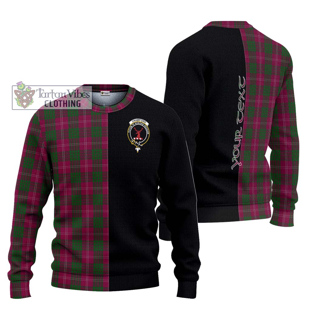 Tartan Vibes Clothing Crawford Tartan Knitted Sweater with Family Crest and Half Of Me Style