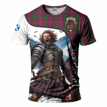 Crawford Crest Tartan T-Shirt Inspired by the Freedom of Scottish Warrior