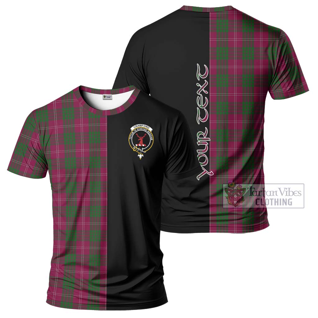 Tartan Vibes Clothing Crawford Tartan T-Shirt with Family Crest and Half Of Me Style