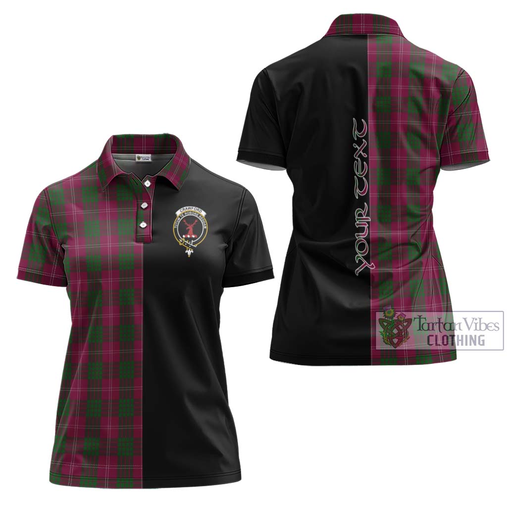 Tartan Vibes Clothing Crawford Tartan Women's Polo Shirt with Family Crest and Half Of Me Style