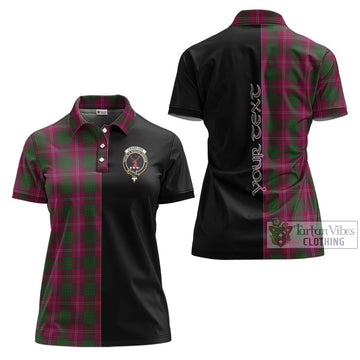 Crawford Tartan Women's Polo Shirt with Family Crest and Half Of Me Style